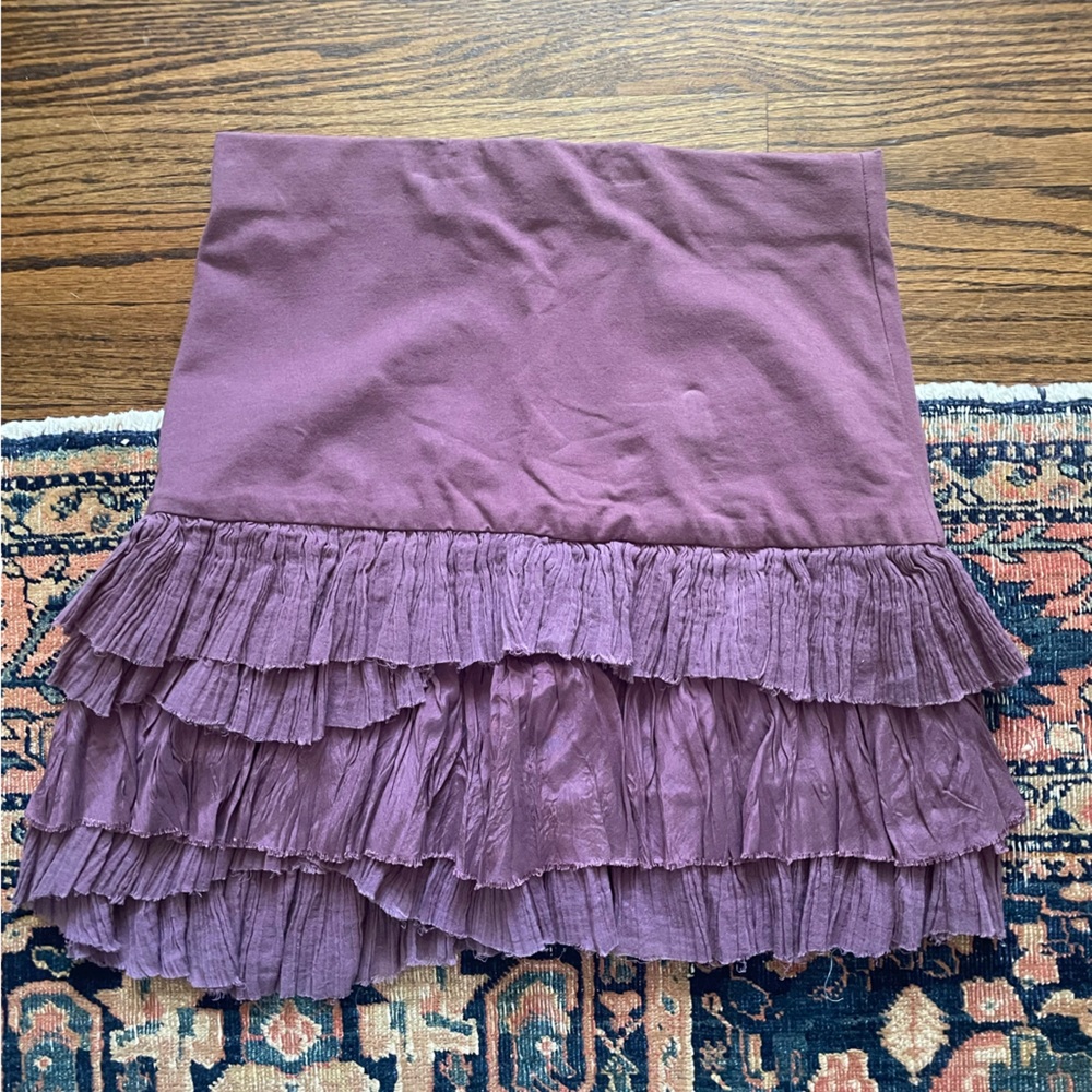 Free People Maura ruffle skirt in Mauve